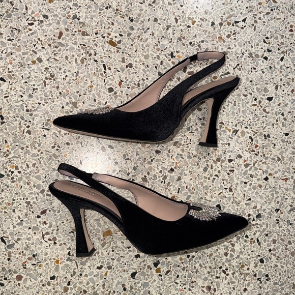 Born on Fifth Antonio Melani Millie heel slingback 10 silver - Picture 3 of 8